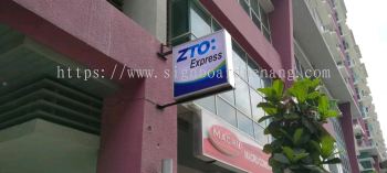 zto express double side lightbox signage signboard at petaling jaya 