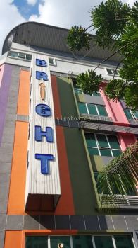 bright hotel eg box up base with led neon bar lettering signage at petaling jaya