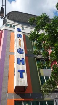 bright hotel eg box up base with led neon bar lettering signage at petaling jaya