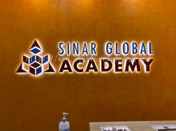 sinar global academy eg box up 3d led backlit lettering indoor signage at Kuala Lumpur 