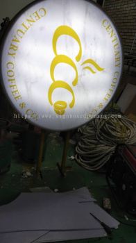 centuary double side round lightbox signage signboard at telok panglima garang