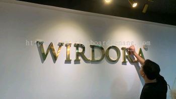 wirdora stainless steel gold mirror box up 3d lettering without light indoor signage at ampang jaya selangor