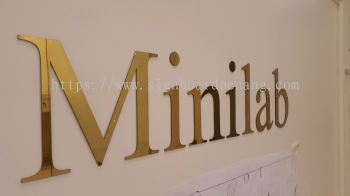 idos stainless steel gold mirror laser cut out lettering indoor signage signboard at johor 