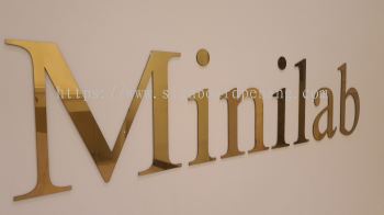 idos stainless steel gold mirror laser cut out lettering indoor signage signboard at johor 