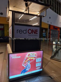 Red One Fabric Lightbox Shopping Mall Booth Signage Signboard 