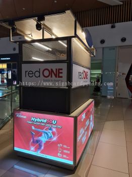 Red One Fabric Lightbox Shopping Mall Booth Signage Signboard 