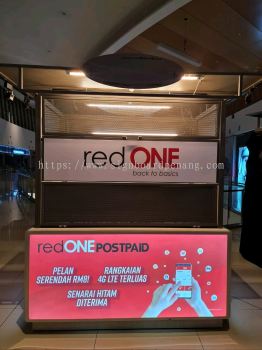 Red One Fabric Lightbox Shopping Mall Booth Signage Signboard 