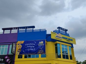 Genius Aulad Aluminium Ceiling Trism Base With 3D LED Frontlit Lettering Logo Signage Signboard At Melaka