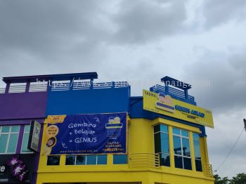 Genius Aulad Aluminium Ceiling Trism Base With 3D LED Frontlit Lettering Logo Signage Signboard At Melaka