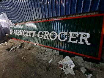 Parkcity Grocer Aluminium Ceiling Trism Base With 3D Box Up Led Frontlit Lettering Logo Signage Signboard At Kuala Lumpur 