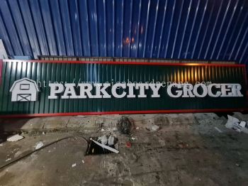 Parkcity Grocer Aluminium Ceiling Trism Base With 3D Box Up Led Frontlit Lettering Logo Signage Signboard At Kuala Lumpur 