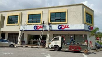 Gdex Aluminium Ceiling Trism Base With 3D Box Up Led Frontlit Lettering Logo Signage Signboard At Kuala Lumpur Subang Kepong Cheras Damansara Batu Caves Puchong PJ Selangor Klang 