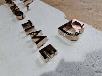 3D STAINLESS STEEL ROSE GOLD BOX UP LETTERING SIGNAGE SPECIALIST AT PENANG | IPOH | SUNGAI PETANI