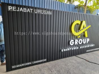 Ca Group Aluminium Ceiling Trim Base With 3D Box Up LED Frontlit Lettering Logo Signage Signboard At Penang, George Town