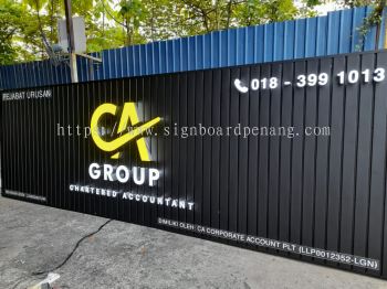 Ca Group Aluminium Ceiling Trim Base With 3D Box Up LED Frontlit Lettering Logo Signage Signboard At Penang, George Town