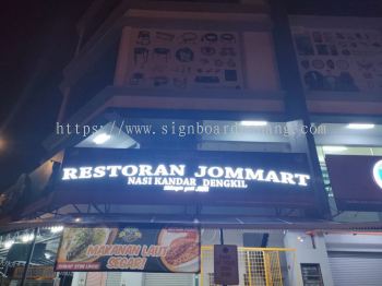 Restoran Jommart Aluminium Ceiling Trism Base With 3D Box Up LED Frontlit Lettering Logo Signage Signboard At Dengkil Selangor 