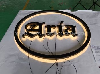 Aria 3D LED Backlit Lettering Logo Indoor Signage Signboard At Damansara Heights 