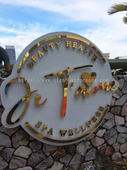 Je Taime Stainless Steel Gold Mirror Box UP 3D LED Backlit Lettering Logo Signage Signboard 