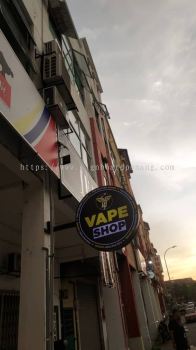 Vape Shop Round Shape Double Side LightBox Signage Signboard At Klang