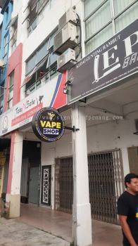 Vape Shop Round Shape Double Side LightBox Signage Signboard At Klang