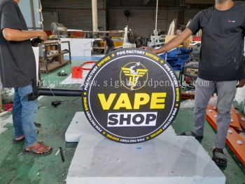 Vape Shop Round Shape Double Side LightBox Signage Signboard At Klang