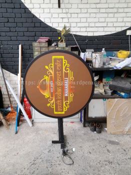 South Indian Secret Cafe Double Side Round Shape Lightbox Signage At Banting