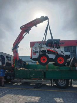 Loader Crane Loading Bobcat