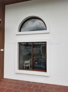 WOOD GRAIN FRAME SLIDING WINDOW 