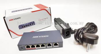 HIKVISION - DS-3E0106P-E/M - 4 Port Fast Ethernet Unmanaged POE Switch