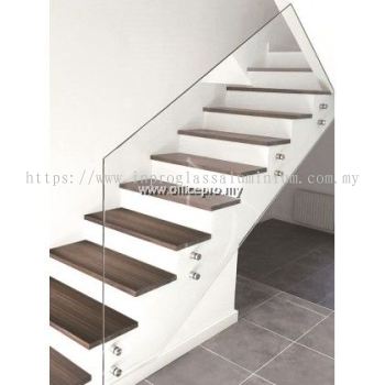 IPGRSN-12 12MM Tempered Glass Railing- Staircase Specialist at Klang | Meru | Batu Belah