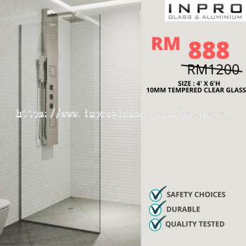 IPSS-8 Shower Screen Set With 10mm Tempered Glass | Glass Contractor at Bandar Sunway, Selangor