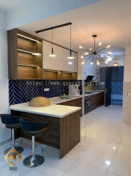 Kitchen Cabinet mix 4G glass and Melamine door 