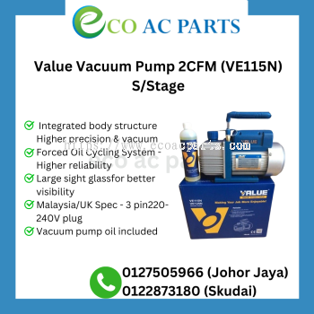 VALUE VACUUM PUMP 2CFM (VE115N) S/STAGE