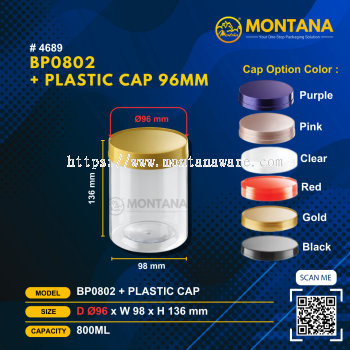 (4689) BP0802  BP PET CONTAINER ( 96mm/800ml)