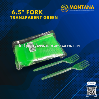 6.5" Fork Transparent Green