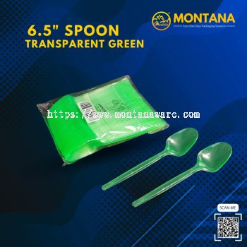 6.5" Spoon Transparent Green