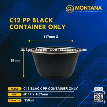 C12 PP BLACK  CONTAINER ONLY