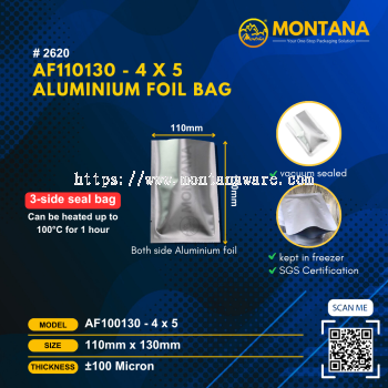 (2620) AF110130 - 4 x 5 ALUMINIUM FOIL BAG