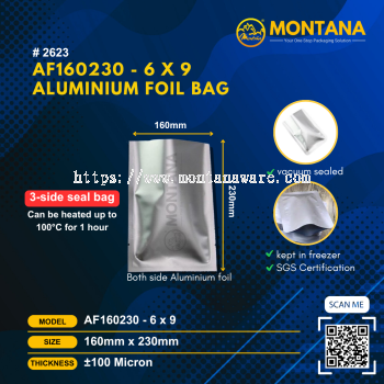 (2623) AF160230 - 6 x 9 ALUMINIUM FOIL BAG