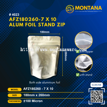 (4023) AFZ180260-7 x 10 ALUM FOIL STAND ZIP