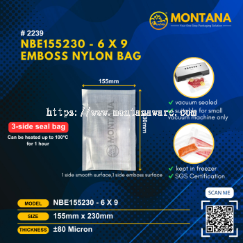 (2239) NBE155230 - 6 x 9 EMBOSS NYLON BAG
