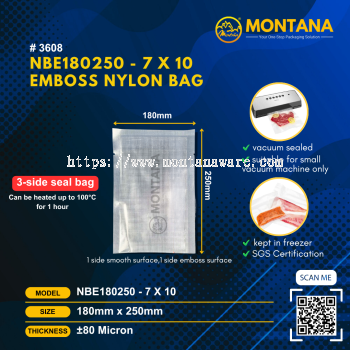 (3608) NBE180250 - 7 x 10 EMBOSS NYLON BAG