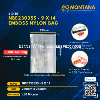 (3486) NBE230350 - 9 x 14 EMBOSS NYLON BAG