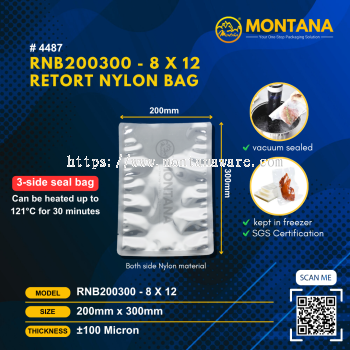 (4487) RNB200300 - 8 x 12 RETORT NYLON BAG