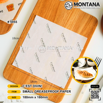 (5955) S-GREASEPROOF PAPER 18 X 18CM C'EST DIVIN!