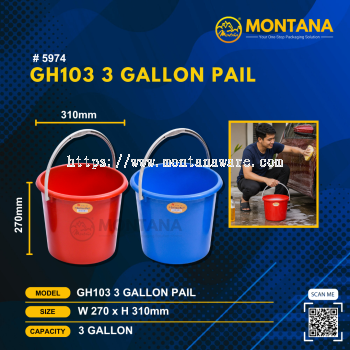 (5974) GH103 3 GALLON PAIL