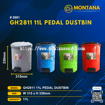 (5981) GH2811 11L PEDAL DUSTBIN
