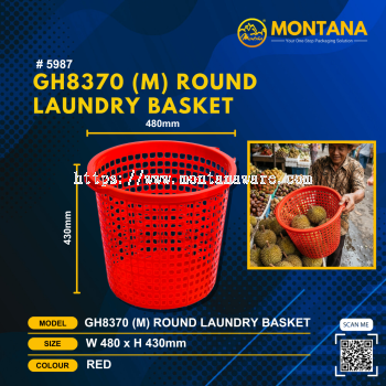 (5987) GH8370 (M) ROUND LAUNDRY BASKET