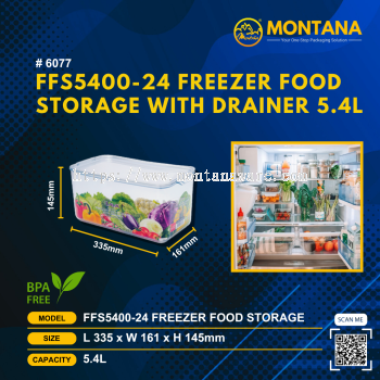 (6077) FFS5400-24 FREEZER FOOD STORAGE WITH DRAINER 5.4L