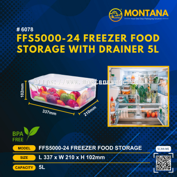 (6078) FFS5000-24 FREEZER FOOD STORAGE WITH DRAINER 5L